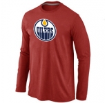 NHL Edmonton Oilers Big & Tall Logo Red Long Sleeve T-Shirt