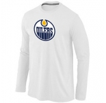 NHL Edmonton Oilers Big & Tall Logo White Long Sleeve T-Shirt