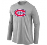 NHL Montréal Canadiens Big & Tall Logo Grey Long Sleeve T-Shirt