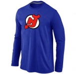 NHL New Jersey Devils Big & Tall Logo Blue Long Sleeve T-Shirt