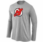 NHL New Jersey Devils Big & Tall Logo Light grey Long Sleeve T-Shirt