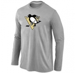 NHL Pittsburgh Penguins Big & Tall Logo Grey Long Sleeve T-Shirt