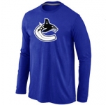 NHL Vancouver Canucks Orange Big & Tall Logo blue Long Sleeve T-Shirt