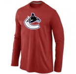 NHL Vancouver Canucks Orange Big & Tall Logo red Long Sleeve T-Shirt