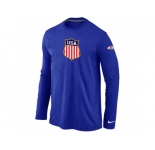 Nike Team USA Hockey Winter Olympics KO Collection Locker Room Long Sleeve T-Shirt Blue