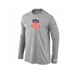 Nike Team USA Hockey Winter Olympics KO Collection Locker Room Long Sleeve T-Shirt L.Grey