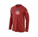 Nike Team USA Hockey Winter Olympics KO Collection Locker Room Long Sleeve T-Shirt Red
