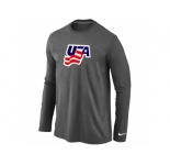 Nike USA Graphic Legend Performance Collection Locker Room Long Sleeve T-Shirt D.Grey