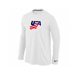 Nike USA Graphic Legend Performance Collection Locker Room Long Sleeve T-Shirt White