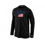 USA Olympics USA Flag Collection Locker Room Long Sleeve T-Shirt Black