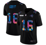 Los Angeles Rams #16 Jared Goff Men's Nike Multi-Color Black 2020 NFL Crucial Catch Vapor Untouchable Limited Jersey