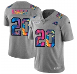 Los Angeles Rams #20 Jalen Ramsey Men's Nike Multi-Color 2020 NFL Crucial Catch NFL Jersey Greyheather