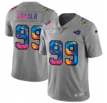 Los Angeles Rams #99 Aaron Donald Men's Nike Multi-Color 2020 NFL Crucial Catch NFL Jersey Greyheather