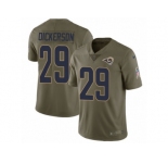 Men Nike Los Angeles Rams #29 Eric Dickerson Limited Olive 2017 Salute to Service NFL Jersey