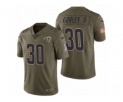 Men Nike Los Angeles Rams #30 Todd Gurley II Olive 2017 Salute to Service Limited Jerseys