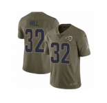 Men Nike Los Angeles Rams #32 Troy Hill Limited Olive 2017 Salute to Service NFL Jersey