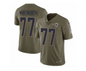 Men Nike Los Angeles Rams #77 Andrew Whitworth Limited Olive 2017 Salute to Service NFL Jersey