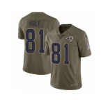 Men Nike Los Angeles Rams #81 Torry Holt Limited Olive 2017 Salute to Service NFL Jersey