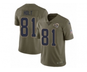 Men Nike Los Angeles Rams #81 Torry Holt Limited Olive 2017 Salute to Service NFL Jersey