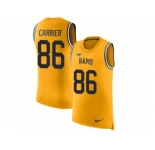 Men Nike Los Angeles Rams #86 Derek Carrier Limited Gold Rush Player Name & Number Tank Top NFL Jersey