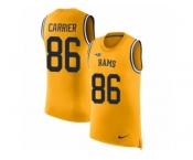 Men Nike Los Angeles Rams #86 Derek Carrier Limited Gold Rush Player Name & Number Tank Top NFL Jersey