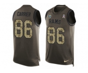 Men Nike Los Angeles Rams #86 Derek Carrier Limited Green Salute to Service Tank Top NFL Jersey