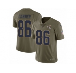 Men Nike Los Angeles Rams #86 Derek Carrier Limited Olive 2017 Salute to Service NFL Jers