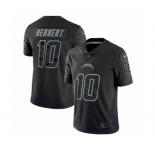 Men's Los Angeles Chargers #10 Justin Herbert Black Reflective Limited Stitched Football Jersey