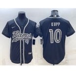 Men's Los Angeles Rams #10 Cooper Kupp Black Reflective With Patch Cool Base Stitched Baseball Jersey