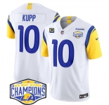 Men's Los Angeles Rams #10 Cooper Kupp White 2024 NFC West Champions With 4-Star C Patch F.U.S.E. Vapor Untouchable Stitched Football Jersey