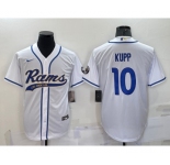 Men's Los Angeles Rams #10 Cooper Kupp White Stitched Cool Base Nike Baseball Jersey
