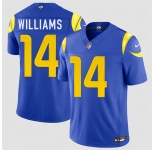 Men's Los Angeles Rams #14 Mario Williams Royal 2026 F.U.S.E. Vapor Limited Football Stitched Jersey