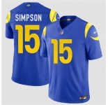 Men's Los Angeles Rams #15 Ty Simpson Royal 2026 Draft F.U.S.E. Vapor Limited Football Stitched Jersey