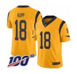 Men's Los Angeles Rams #18 Cooper Kupp Limited Gold Rush Vapor Untouchable 100th Season Football Jersey