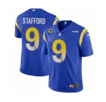 Men's Los Angeles Rams 2022 #9 Matthew Stafford Blue With 4-star C Patch Stitched NFL Jersey