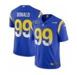 Men's Los Angeles Rams 2022 #99 Aaron Donald Blue With 4-star C Patch Stitched NFL Jersey
