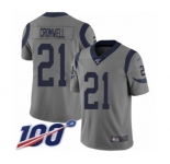Men's Los Angeles Rams #21 Nolan Cromwell Limited Gray Inverted Legend 100th Season Football Jersey