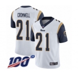 Men's Los Angeles Rams #21 Nolan Cromwell White Vapor Untouchable Limited Player 100th Season Football Jersey