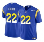 Men's Los Angeles Rams #22 Blake Corum Blue 2024 Draft F.U.S.E. Vapor Untouchable Football Stitched Jersey