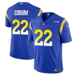 Men's Los Angeles Rams #22 Blake Corum Blue 2024 Draft Vapor Untouchable Football Stitched Jersey