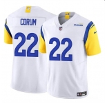 Men's Los Angeles Rams #22 Blake Corum White 2024 Draft F.U.S.E. Vapor Untouchable Football Stitched Jersey