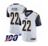 Men's Los Angeles Rams #22 Marcus Peters White Vapor Untouchable Limited Player 100th Season Football Jersey