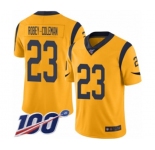 Men's Los Angeles Rams #23 Nickell Robey-Coleman Limited Gold Rush Vapor Untouchable 100th Season Football Jersey