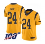 Men's Los Angeles Rams #24 Taylor Rapp Limited Gold Rush Vapor Untouchable 100th Season Football Jersey