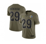 Men's Los Angeles Rams #29 Eric Dickerson 2022 Olive Salute To Service Limited Stitched Jersey