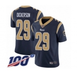 Men's Los Angeles Rams #29 Eric Dickerson Navy Blue Team Color Vapor Untouchable Limited Player 100th Season Football Jersey