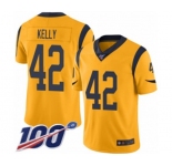 Men's Los Angeles Rams #42 John Kelly Limited Gold Rush Vapor Untouchable 100th Season Football Jersey