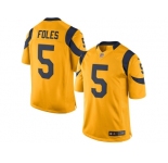 Men's Los Angeles Rams #5 Nick Foles Nike Gold Color Rush Limited Jersey