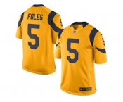 Men's Los Angeles Rams #5 Nick Foles Nike Gold Color Rush Limited Jersey
