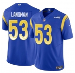 Men's Los Angeles Rams #53 Nate Landman Blue 2025 F.U.S.E. Vapor Untouchable Football Stitched Jersey